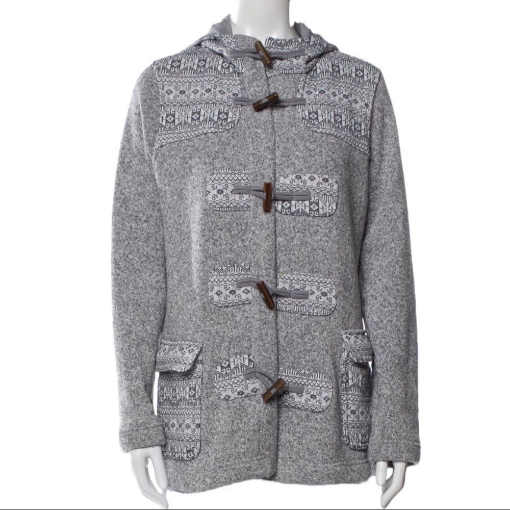 PATAGONIA Better Sweater Icelandic Coat Toggle Hood Sweater M Gray